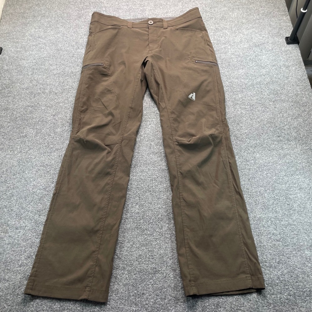 Eddie Bauer Guide Pro Pants Men's 36x34 Brown First Ascent Hiking Stretch